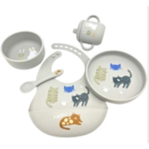 Baby Elsa - Poppy baby feeding set - Rainbow - Szürke