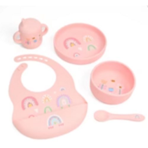 Baby Elsa - Poppy baby feeding set - Rainbow - Pink