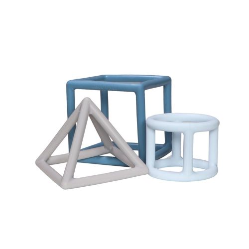 Szilikon geometrikus formák rágóka - kék
